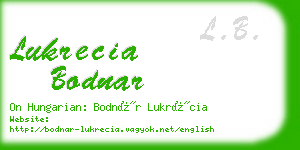 lukrecia bodnar business card